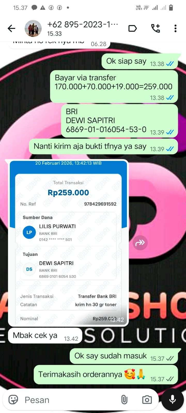 Bukti Transfer 1